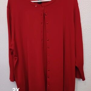 NWT Joan Vass cardigan size 2X but fits up to 3X See actual measurements belo